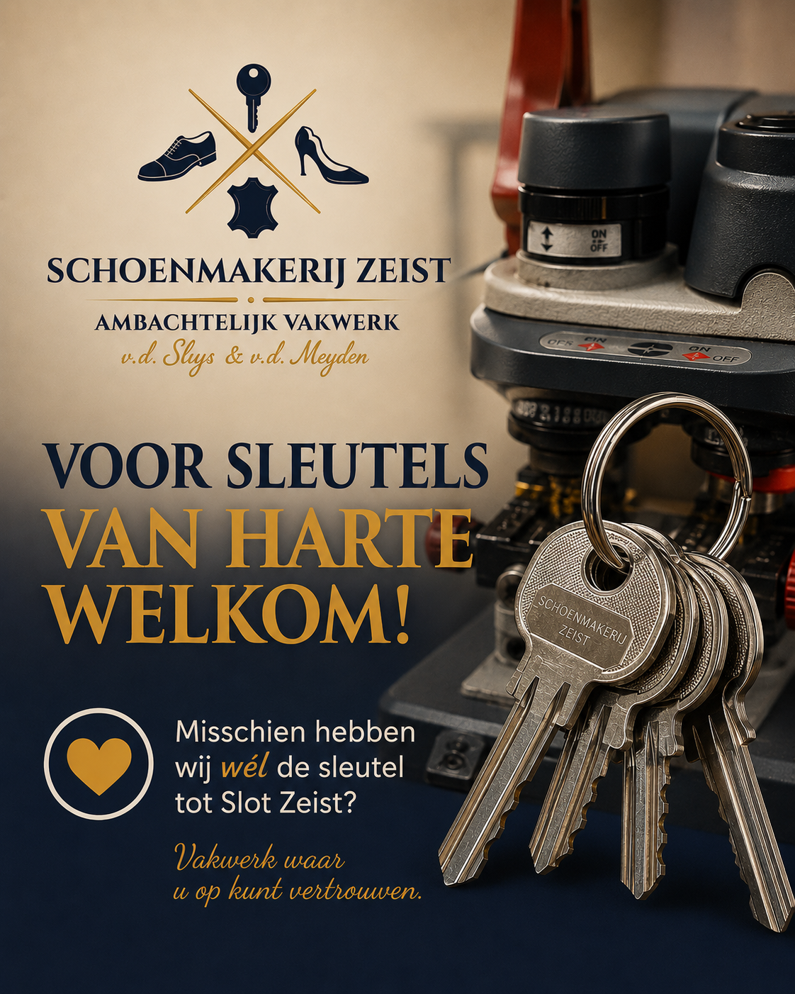Sleutelservice bij Schoenmakerij Zeist